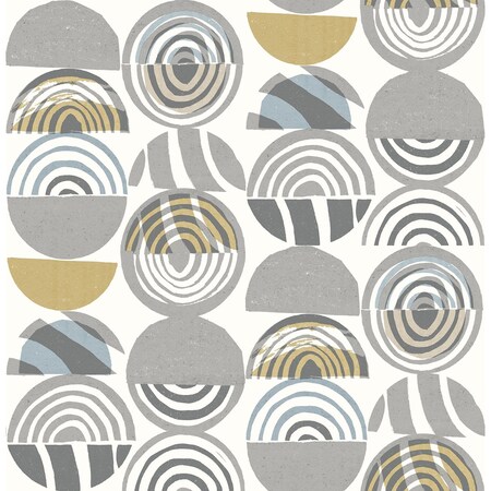 Manhattan Comfort McKinley Mahe Grey Mod Geometric 33 ft L X 205 in W Wallpaper BR4014-26443